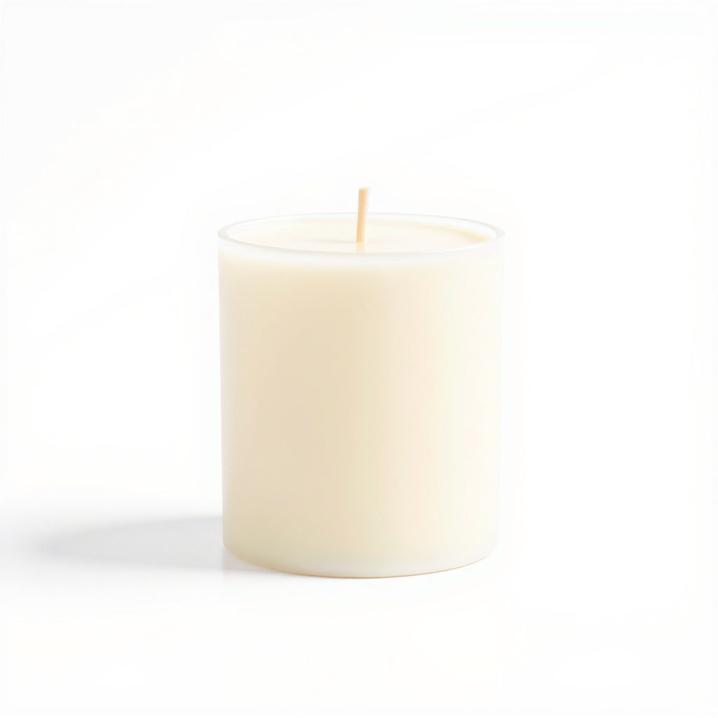Soy Wax Custom Scented Candle from alternative angle showing side profile and construction details