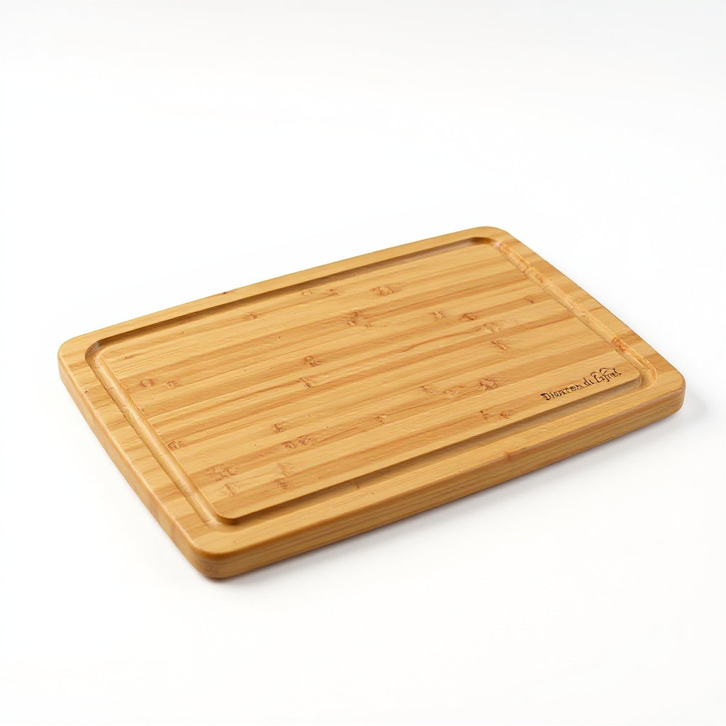 Bamboo Cutting Board from alternative angle showing side profile and construction details
