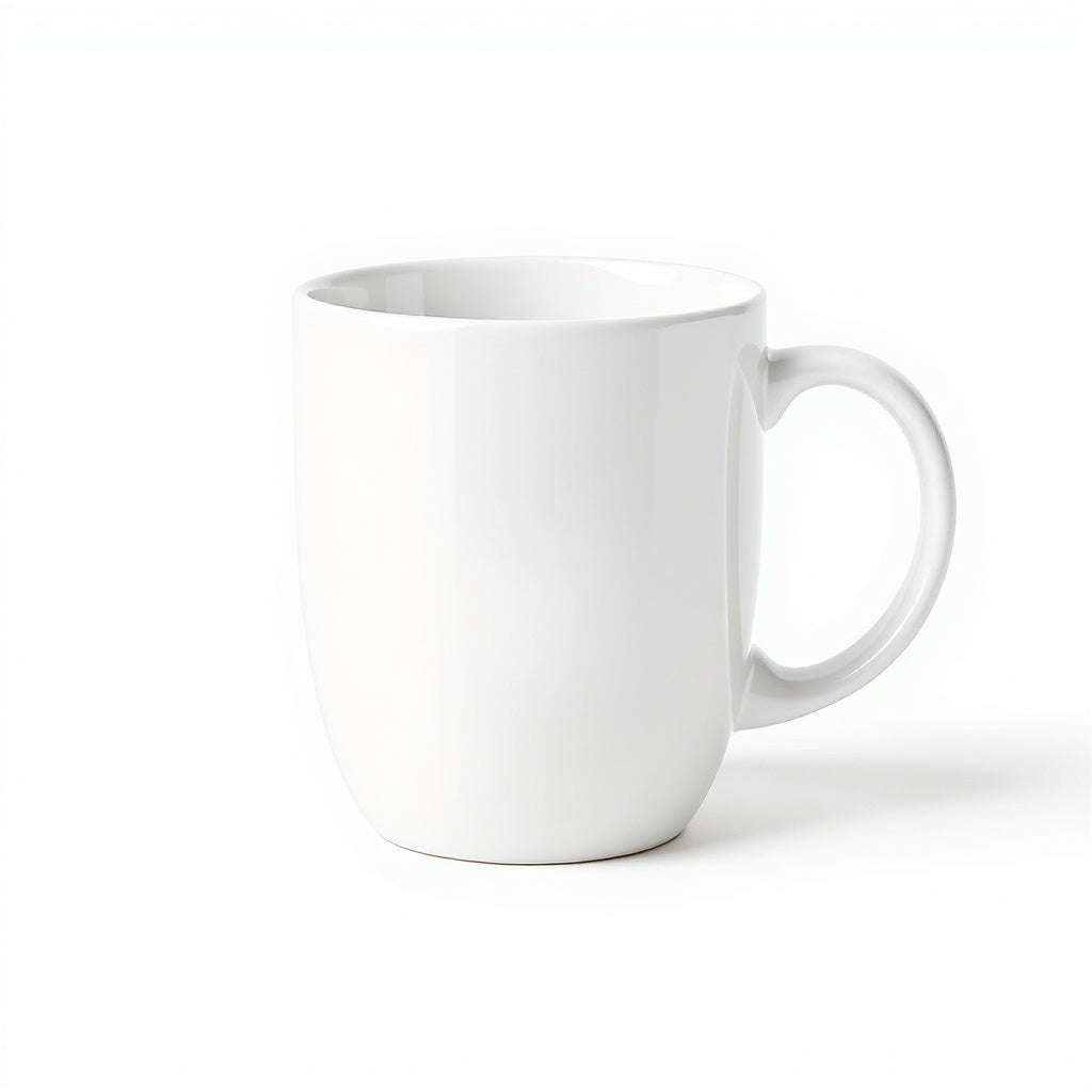 Ceramic Photo Mug from alternative angle showing side profile and construction details