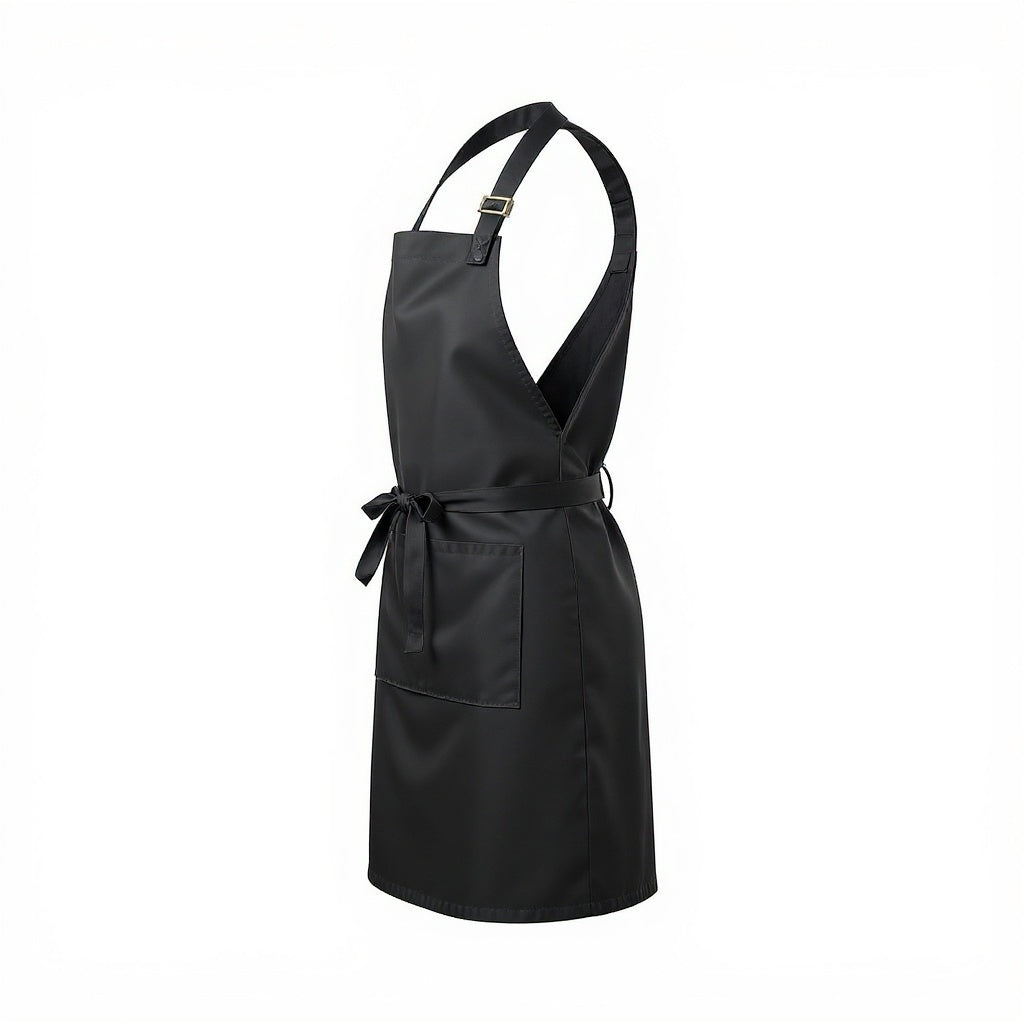 Cotton Chef Apron from alternative angle showing side profile and construction details