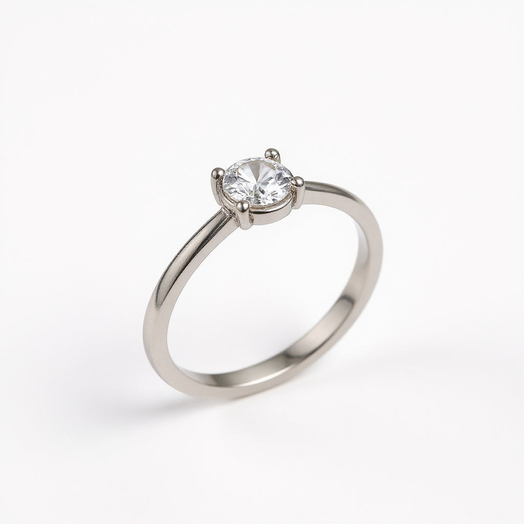 Close-up of the delicate band texture on Sterling Silver Ring – Birthstone, Size 7, macro detail shot