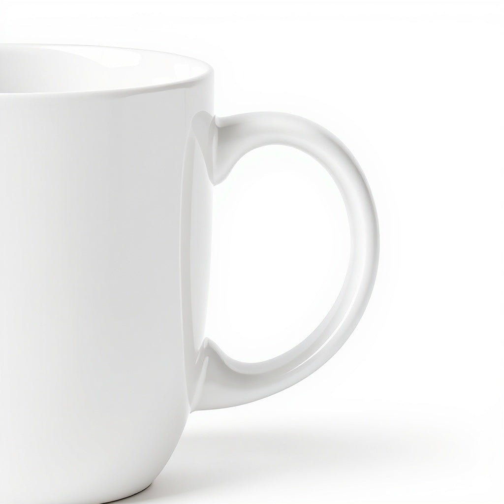 Close-up of ceramic texture on Custom Printed Mug, macro texture shot