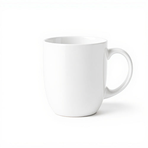 Hero shot of Ceramic Photo Mug on white studio background, full product visible