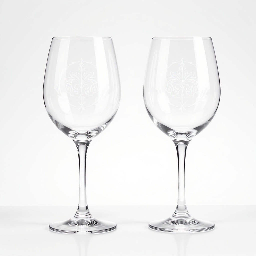 Hero shot of Lead-Free Crystal Wine Glass Set on white studio background, full product visible