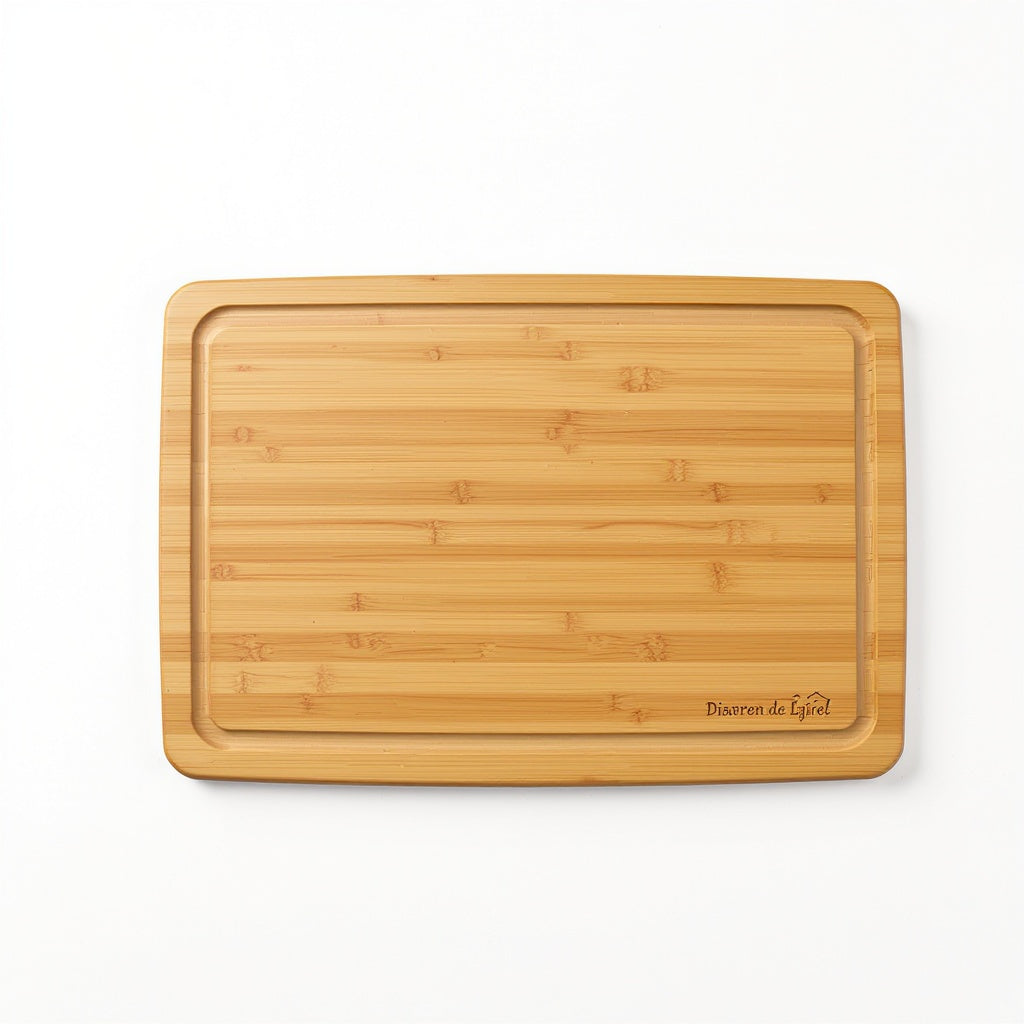 Hero shot of Bamboo Cutting Board on white studio background, full product visible