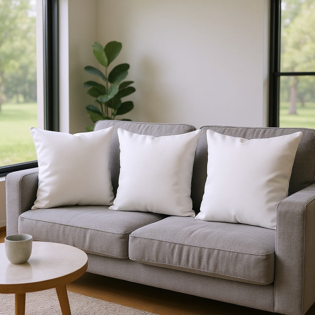 Polyester Throw Pillow on a modern sofa in living room, enhancing home decor